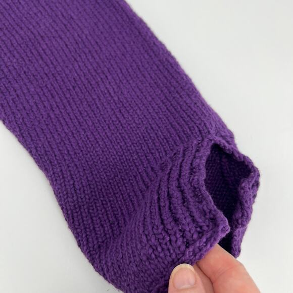 Vintage Rey Wear Hand Knit Cardigan Womens Plus Size 3X Purple Big Button Cotton - Picture 7 of 9